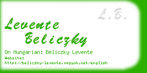 levente beliczky business card